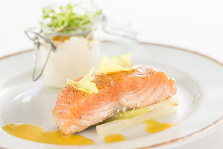 Grilled Salmon at Petites Assiettes de Remy
