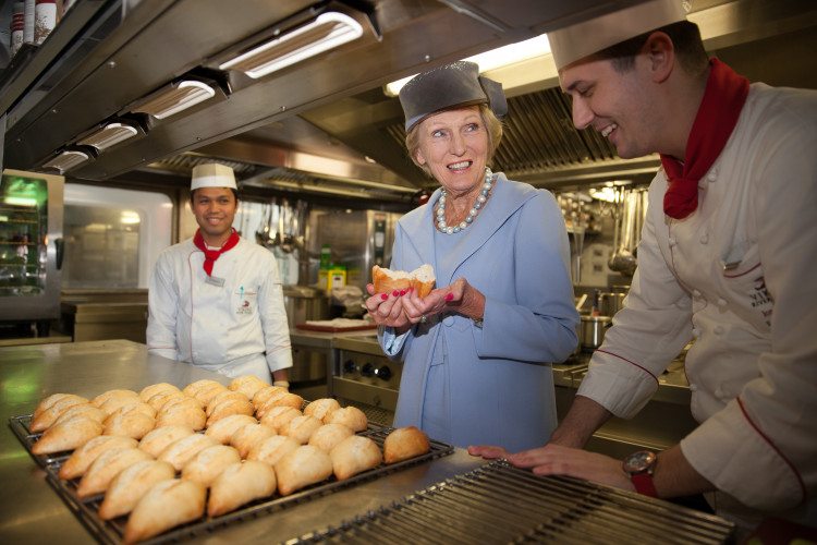 Mary Berry with chefs on 'her' Viking Longship Alsvin - Courtesy Viking Cruises