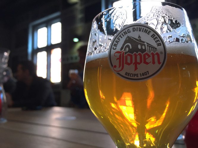 Jopen brewery is in an old church in Haarlem, Netherlands and makes  for an excellent place to connect with locals