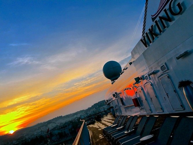 At sea at sunrise