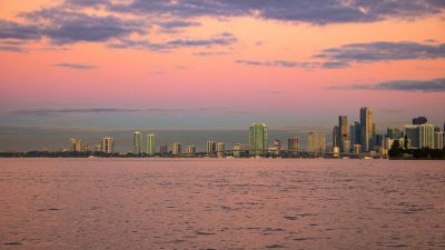 drone shot of miami florida