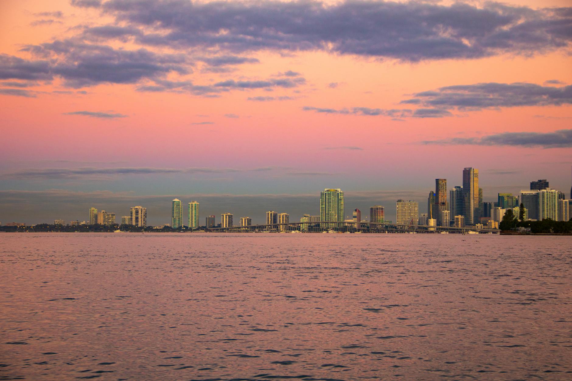 drone shot of miami florida