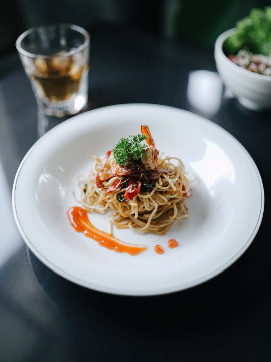 pasta with shrimps dish