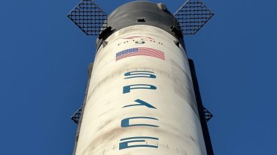 tower by the spacex headquarters against the sky