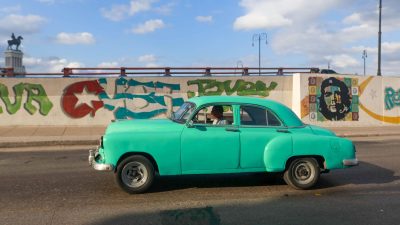 classic car on road