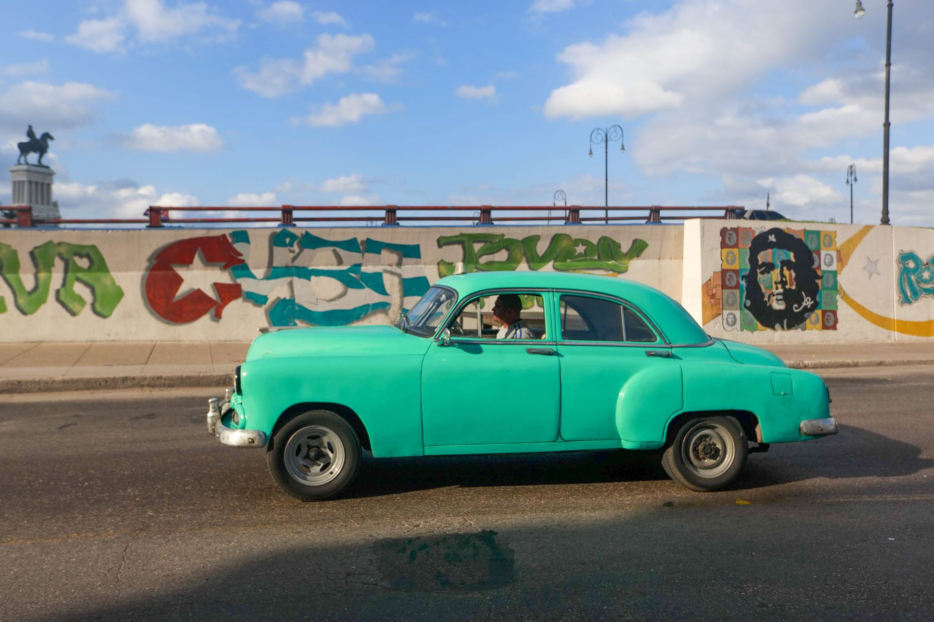 classic car on road