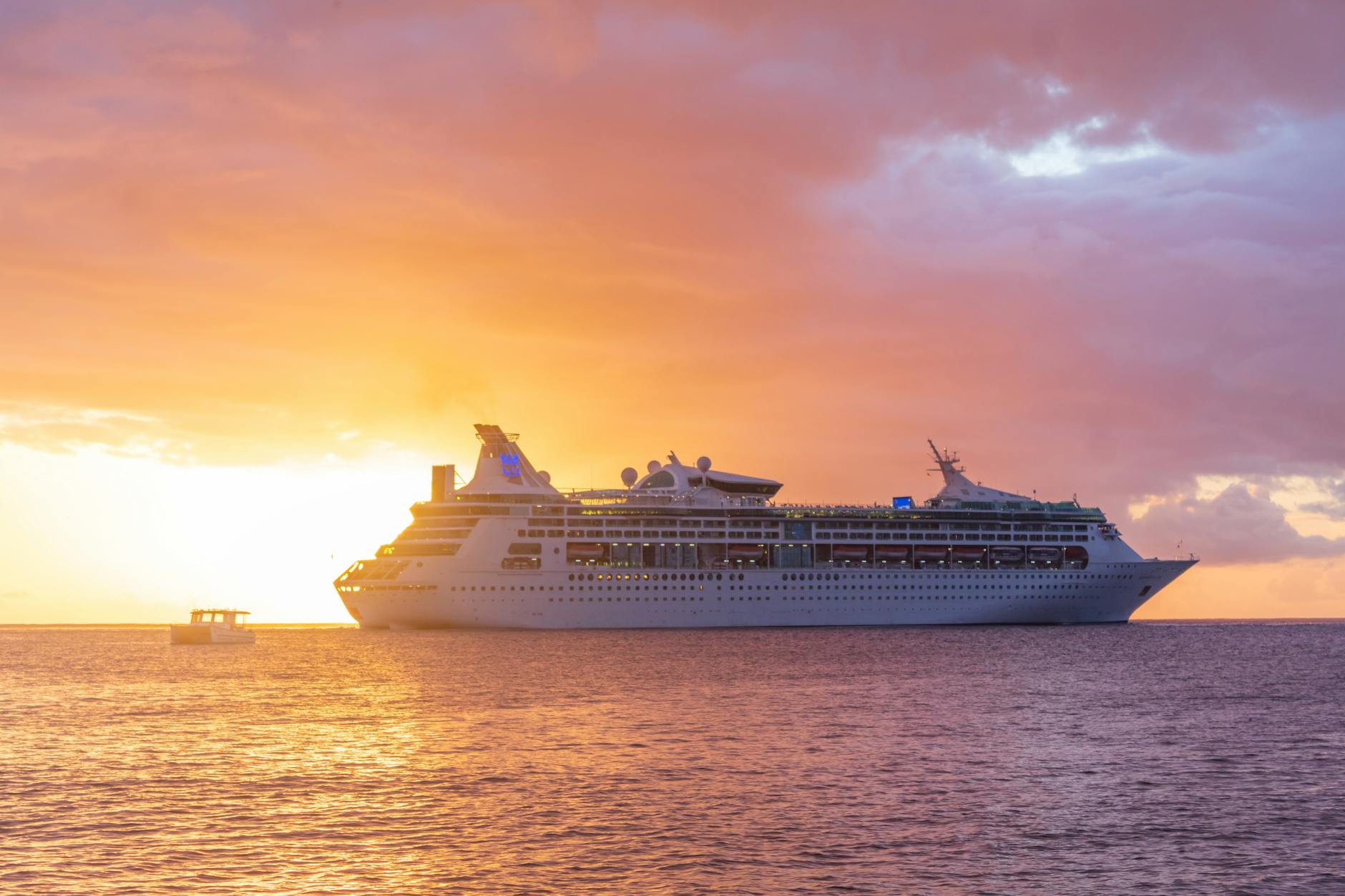 a cruise ship on the sea