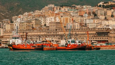 waterfront view of genoa italy