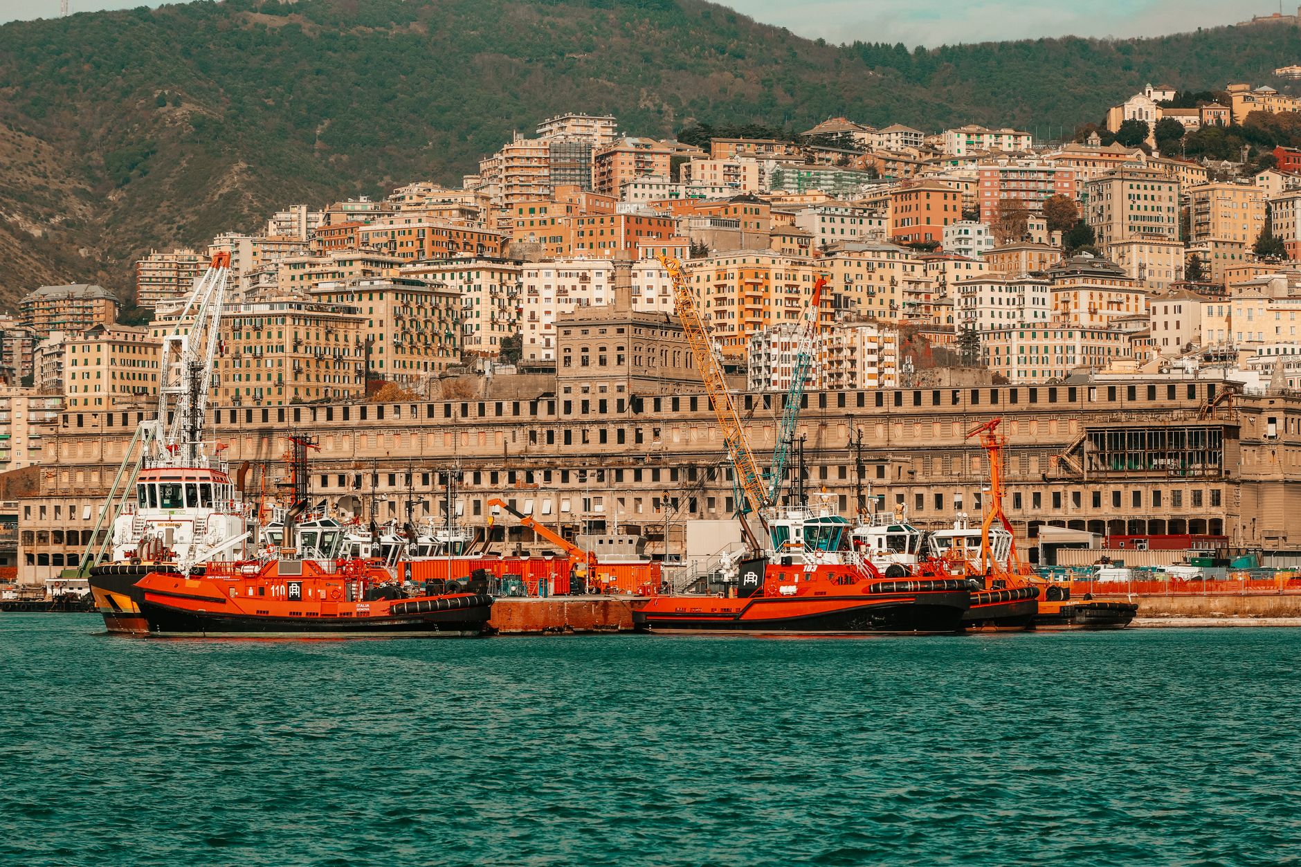 waterfront view of genoa italy