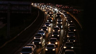 high angle shot of traffic on highway