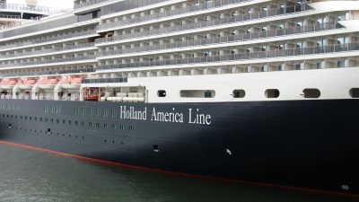 black and white cruise ship