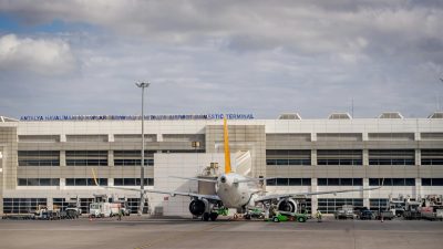 an airplane at the antalya airport