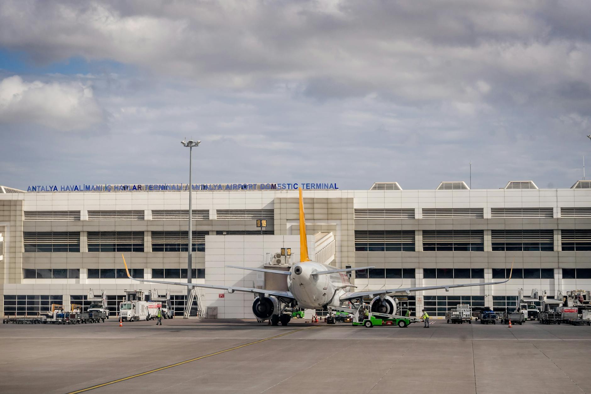 an airplane at the antalya airport