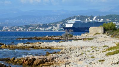 mein schiff cruise ship near the coast