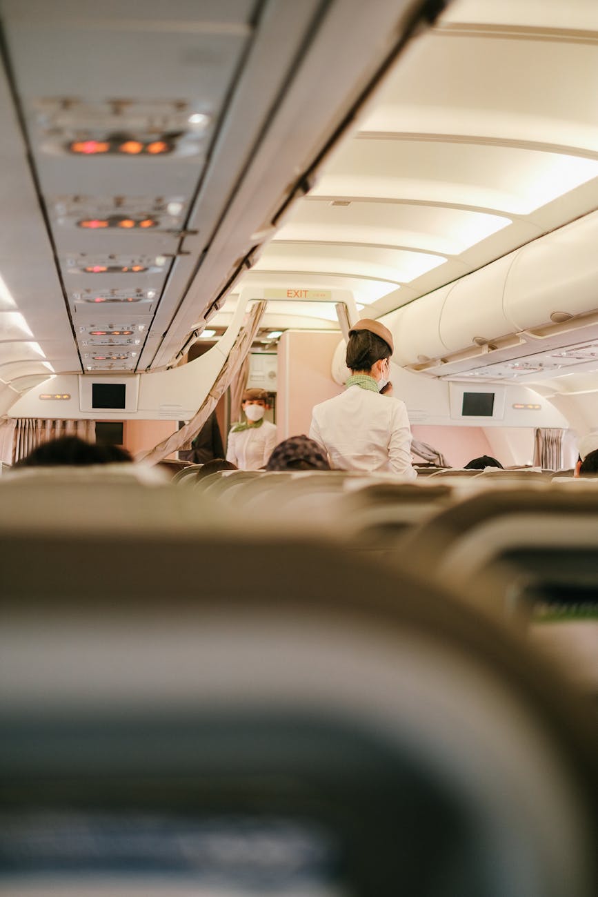 flight attendants on aircraft board