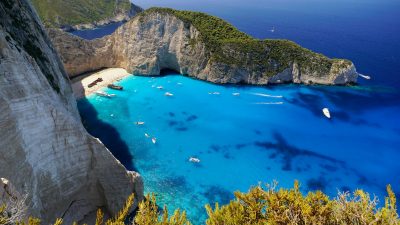 watercrafts at navagio beach in greece