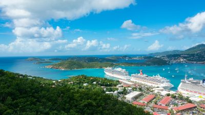 cruise ships in city bay