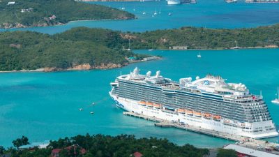 regal princess docked in a harbor