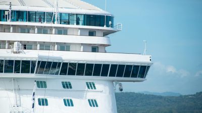 close up of cruise ship