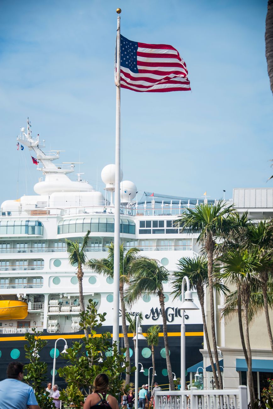 cruise ship moored in harbor