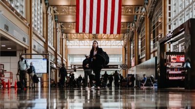view of a crowded ronald reagan washington national airport in washington d c usa