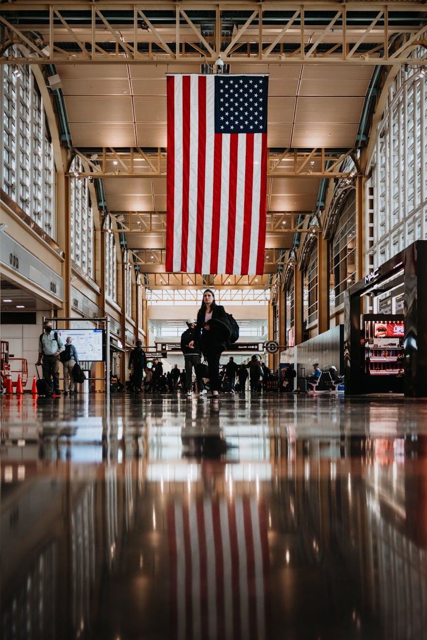 view of a crowded ronald reagan washington national airport in washington d c usa