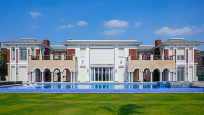luxury mansion in summer