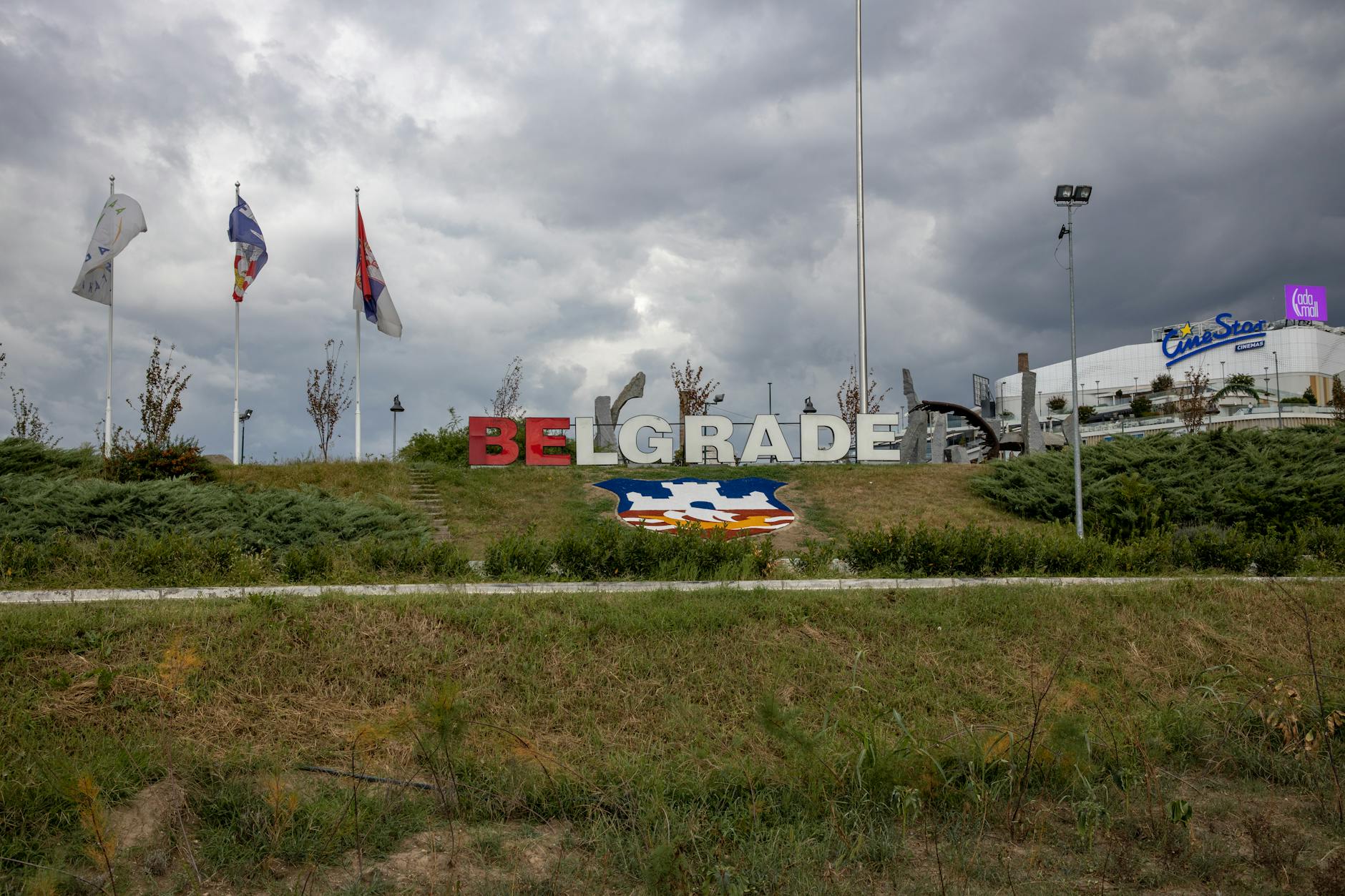 belgrade sign in a park