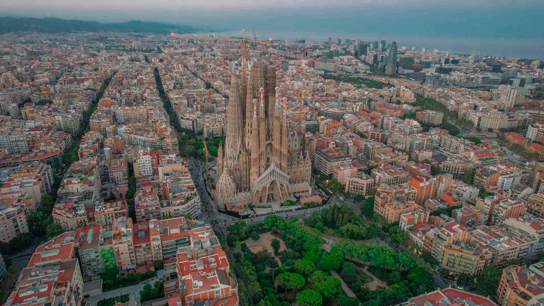 an aerial view of the city of barcelona