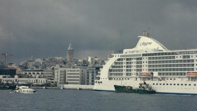 regent cruises cruise ship on sea shore in istanbul