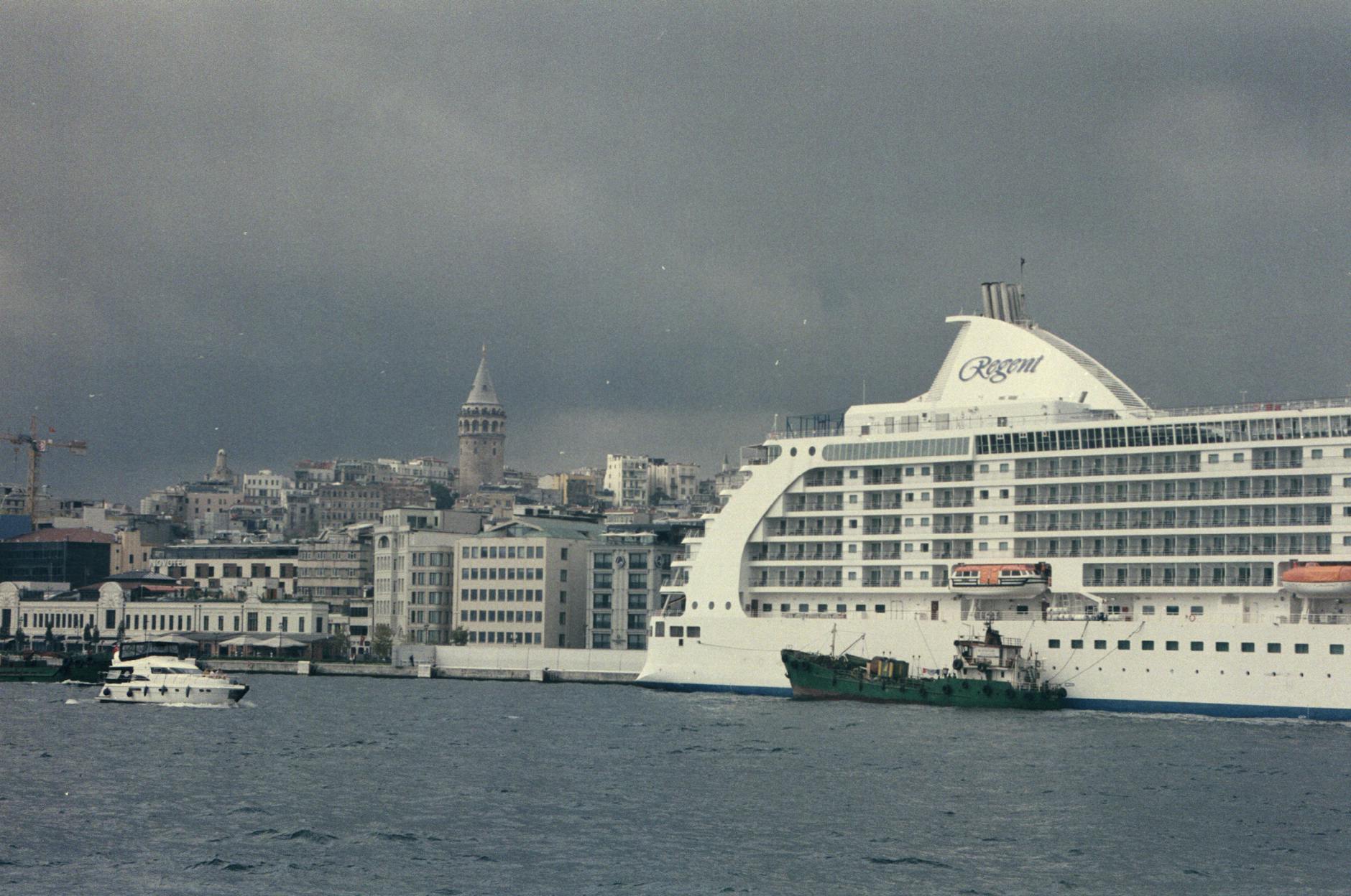 regent cruises cruise ship on sea shore in istanbul