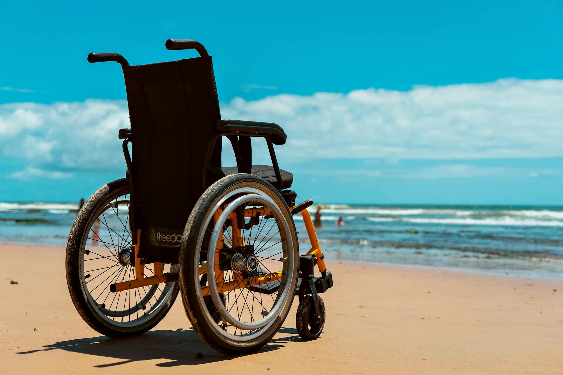 wheelchair on beach