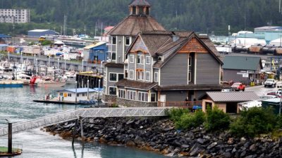 inn at whittier hotel on shore of passage canal in alaska usa
