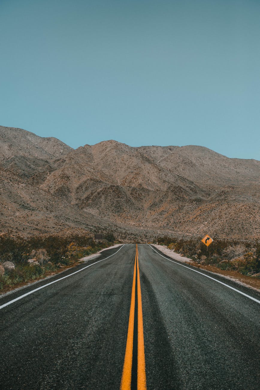 brown mountains near road
