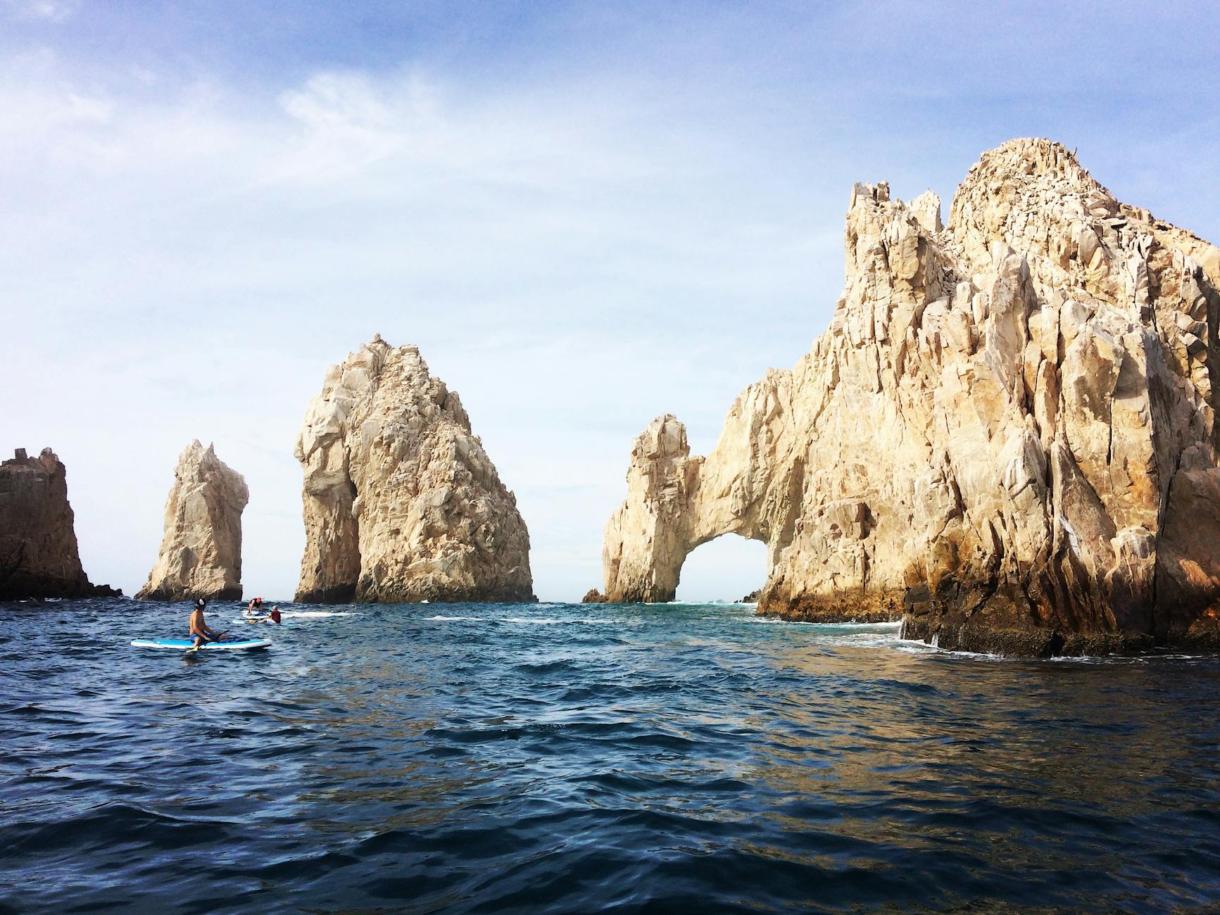 arch of cabo san lucas on ocean shore in mexico