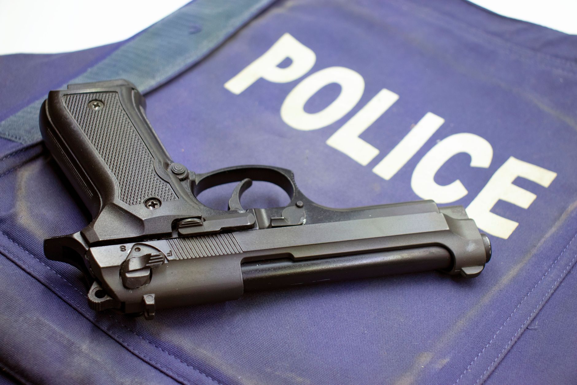 black police pistol