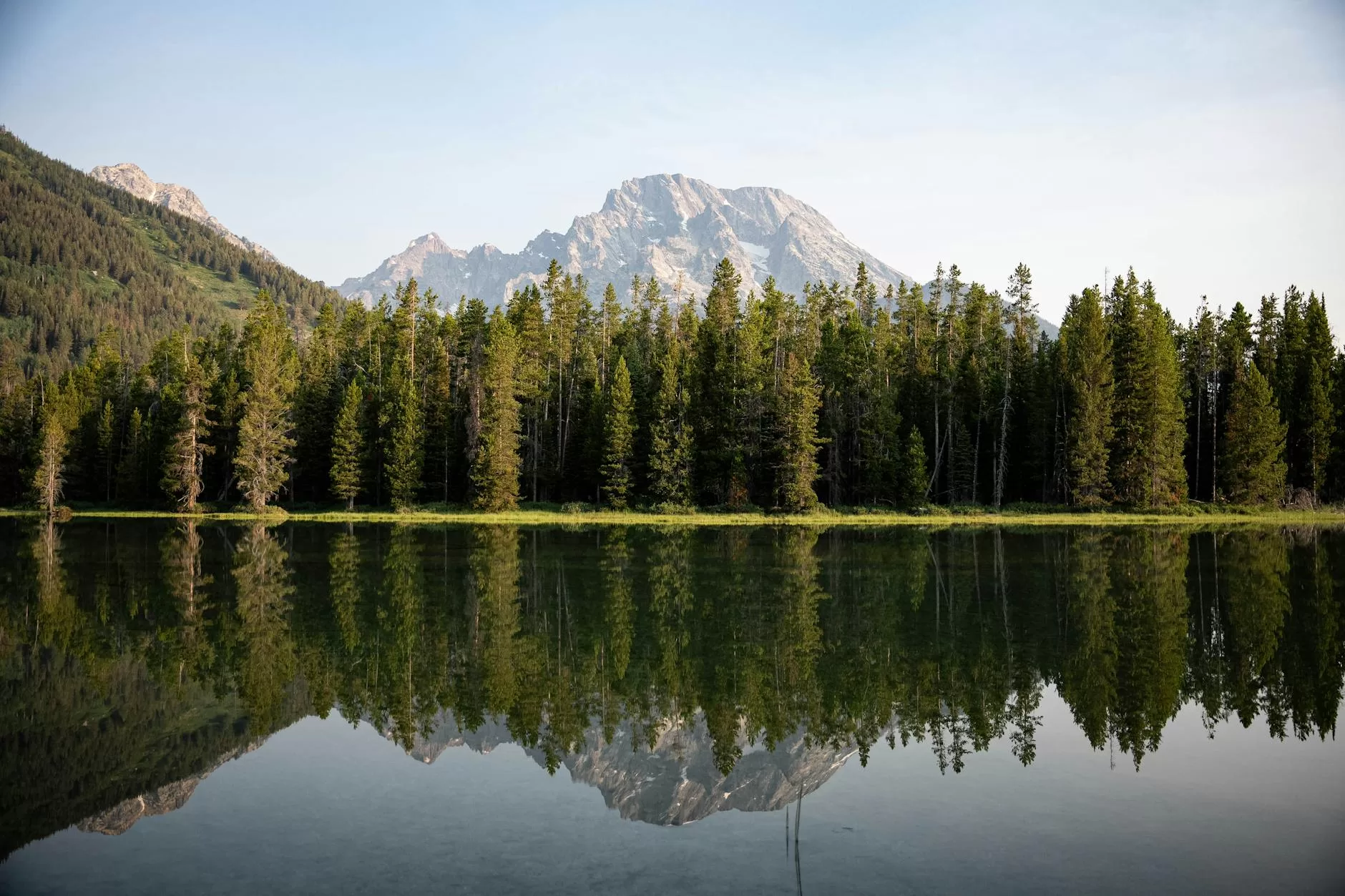 mountain lake reflection