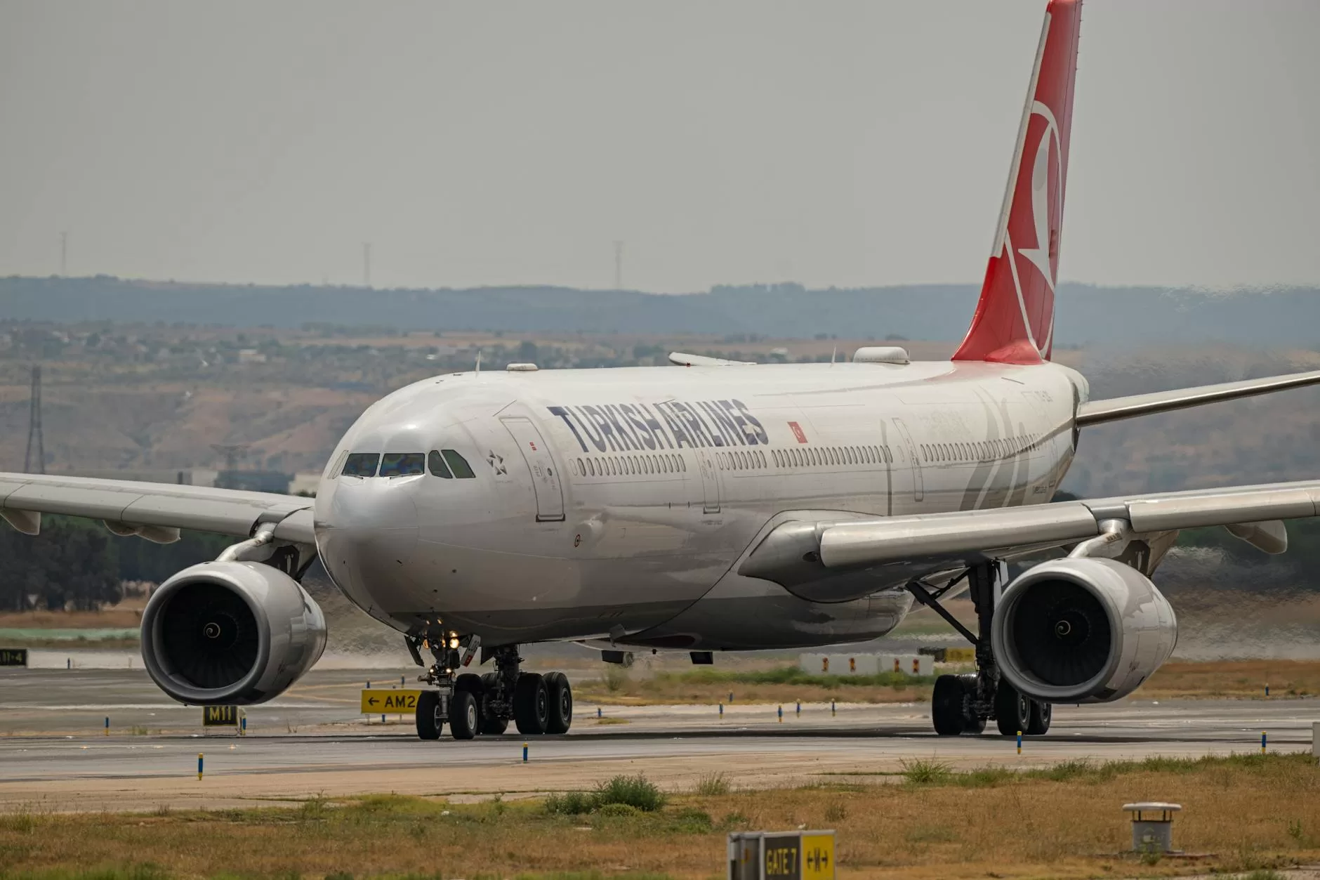 a large airplane sitting on the runway