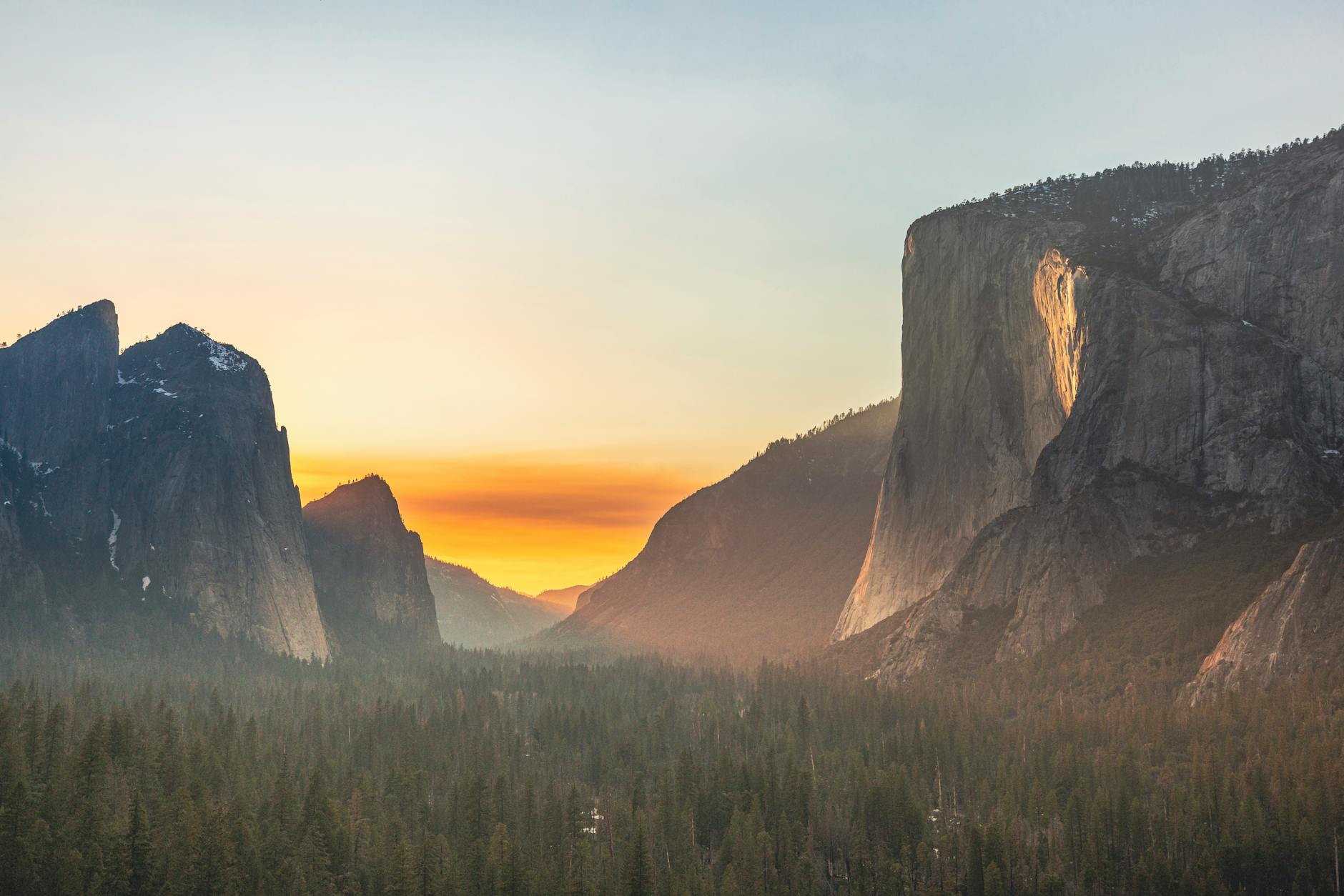 sunset view of yosemite national park