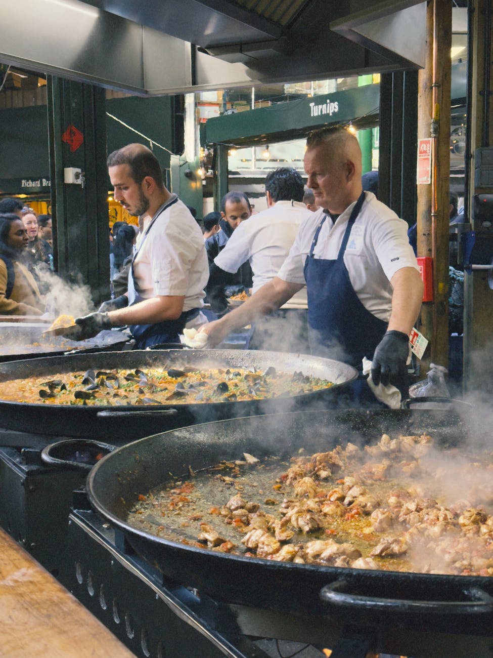 street food cooking at borough market london