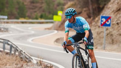 cyclist on a mountain road in valencia