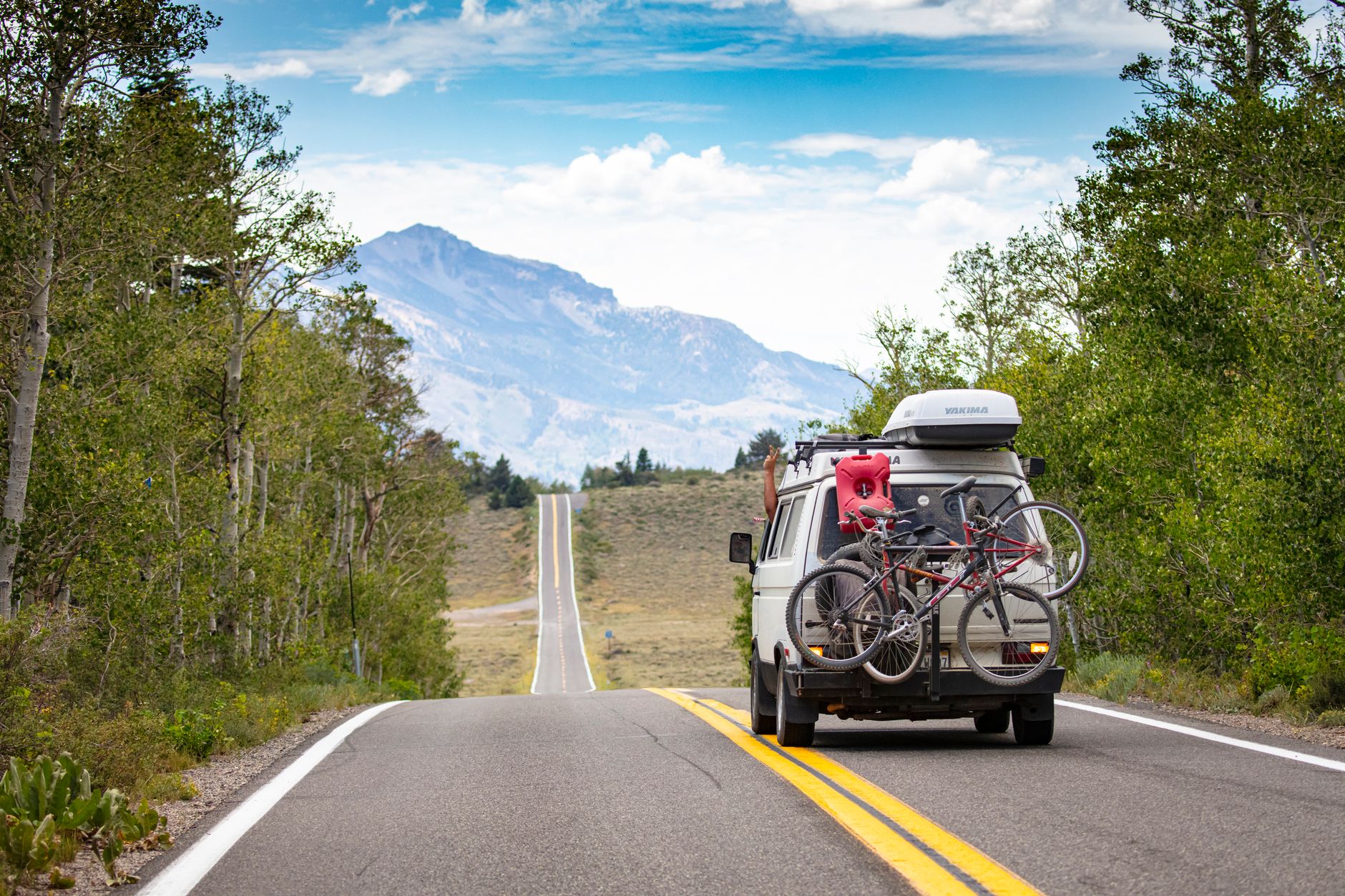 scenic road trip adventure with camper van
