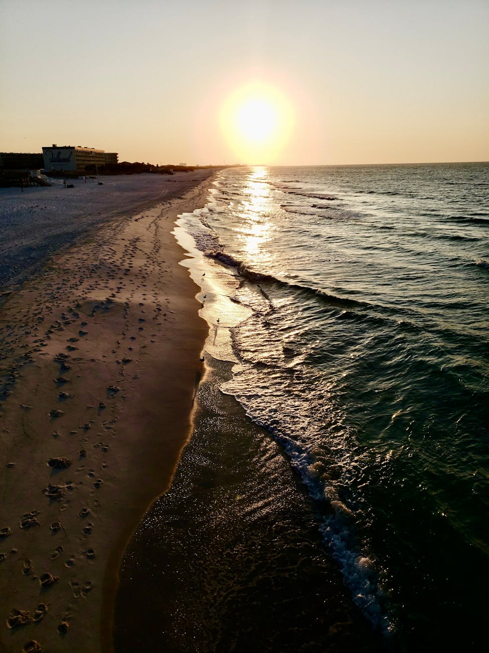 serene sunrise over fort walton beach coastline
