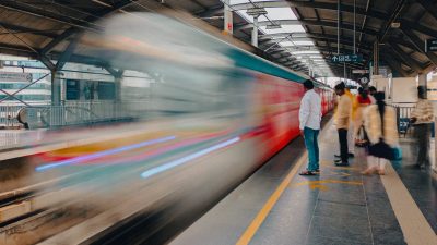 dynamic city subway platform scene