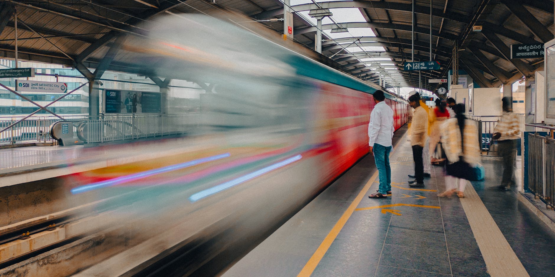 dynamic city subway platform scene