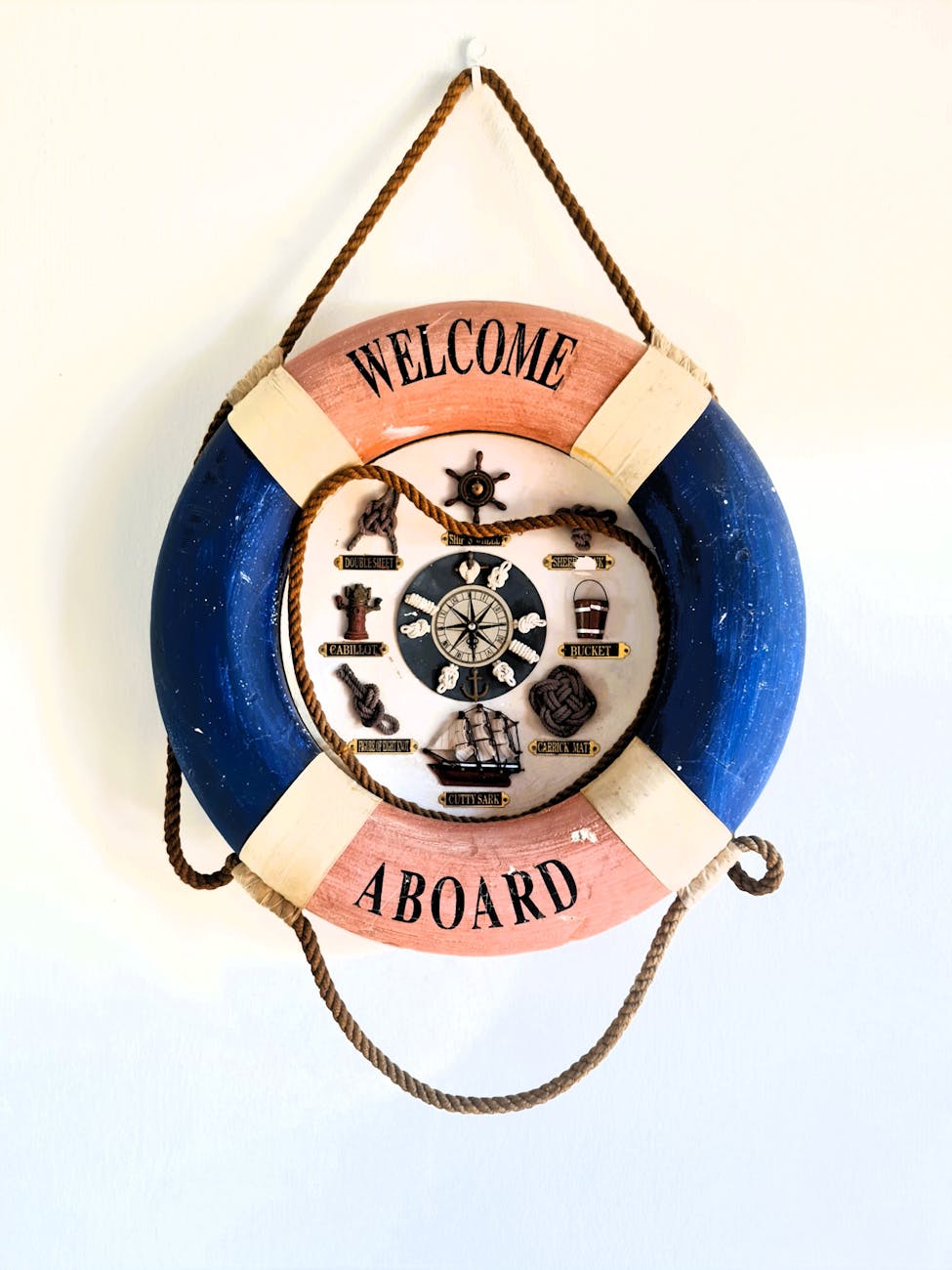 nautical welcome aboard lifebuoy decor