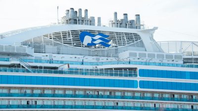 white and blue ship