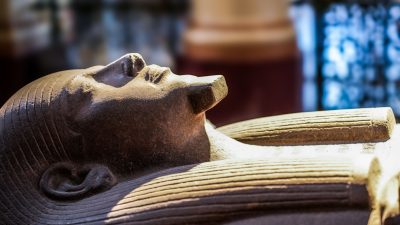ancient egyptian sarcophagus in museum