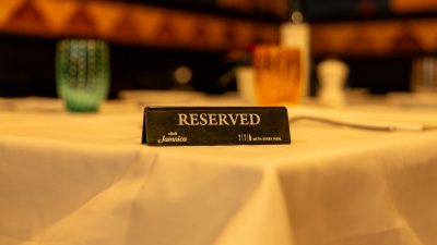 reserved sign on elegant restaurant table