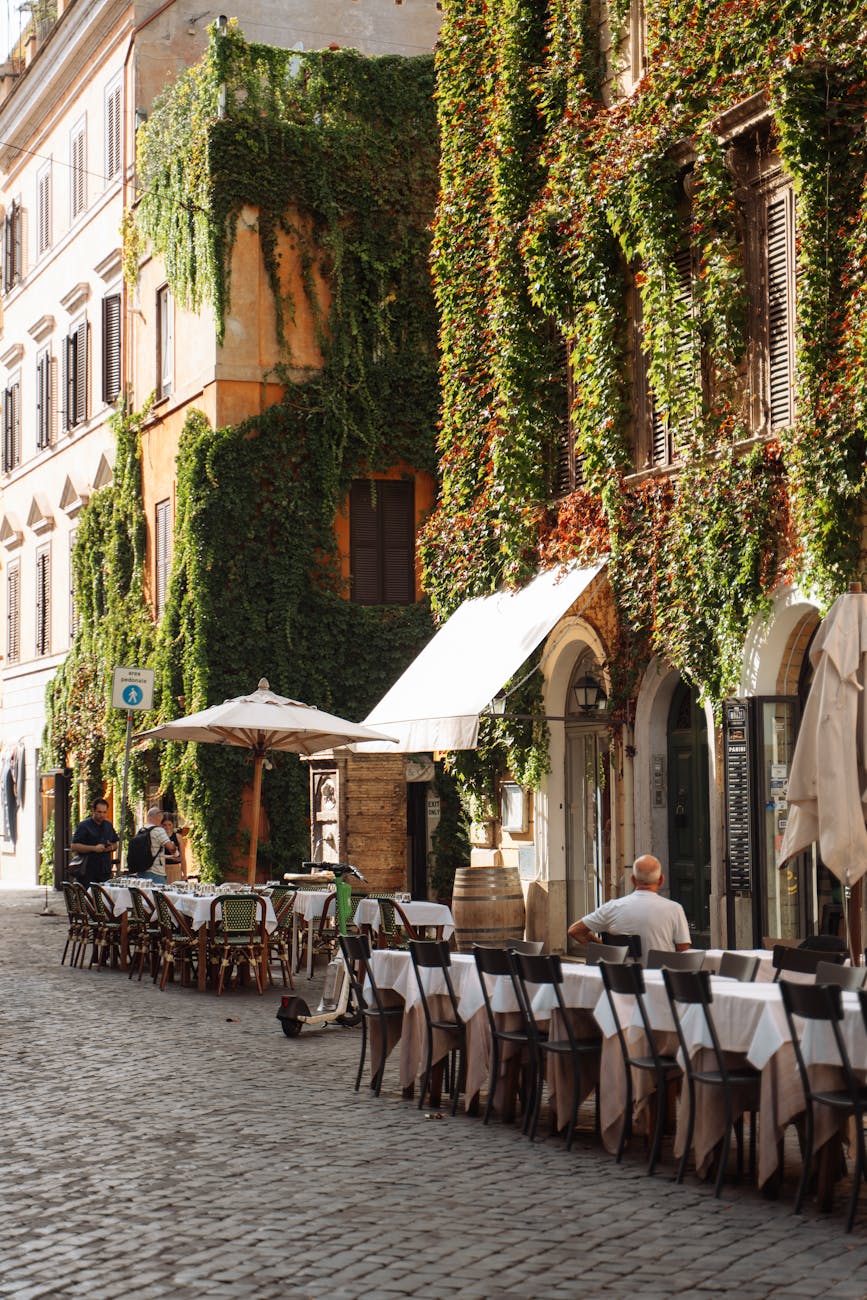 charming outdoor cafe in rome s historic district